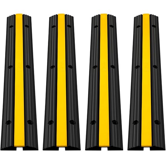 Set 4 rampe pentru cabluri, max 10000 Kg, 1 x canal, Galben/Negru, 102 x 15.5 x 3 cm