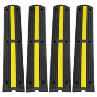 Set 4 rampe pentru cabluri, max 8164 Kg, 1 x canal, Galben/Negru, 100 x 15 x 3.1 cm
