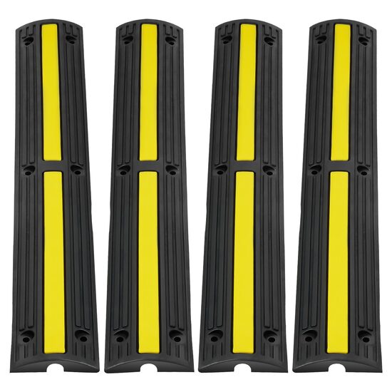Set 4 rampe pentru cabluri, max 8164 Kg, 1 x canal, Galben/Negru, 100 x 15 x 3.1 cm