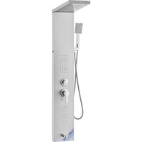 Panou dus cu hidromasaj, Inox Argintiu, 5 functii, 1345 × 200 × 460 mm, jeturi masaj corporal, lumina Led