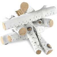 Set 6 lemne ceramice semineu, rezistente la temperaturi inalte 1000 °C, aspect mesteacan