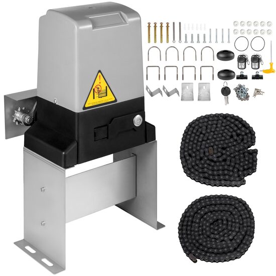 Kit automatizare poarta culisanta cu lant de 6 m, max 1500 kg, Lungime max 12 m, 2 x Telecomanda, 550 W, viteza 13 m/min, IP44, Senzor cu infrarosu