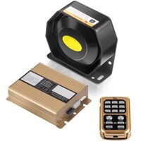 Kit alarma cu microfon pentru auto, 200 W, 130 dB, 8 x tonuri, 12 V DC, Telecomanda