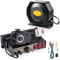 Kit alarma cu microfon pentru auto, 200 W, 125 dB, 8 x tonuri, 12 V DC, difuzor PA