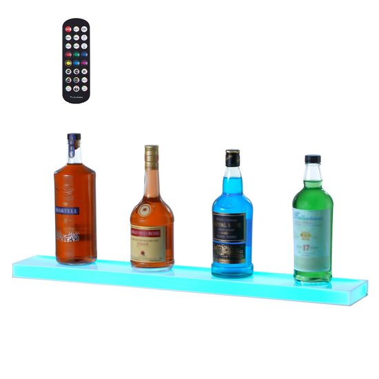 Suport sticle, Iluminare led RGB, Telecomanda si App, USB, retea sau Power Bank, 762x114x32 mm, Portabil, Acril