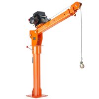 Macara cu troliu electric 12V pentru camionete, Capacitate 1000 kg, Control pivotant 360°, Brat telescopic
