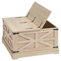 Masuta cafea vintage cu spatiu depozitare, Rattan PE si lemn MDF, Maro, 800 x 800 x 460 mm