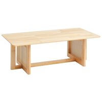 Masuta de cafea, Lemn/Ratan PE, Dreptunghi, 1200 x 600 x 400 mm, Maro 