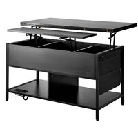 Masuta de cafea Lift Top, 2 in 1 Desktop birou Extensibil, 1000 x 500 x 552 mm, Lumina ambientala, prize incorporata, 2 x USB