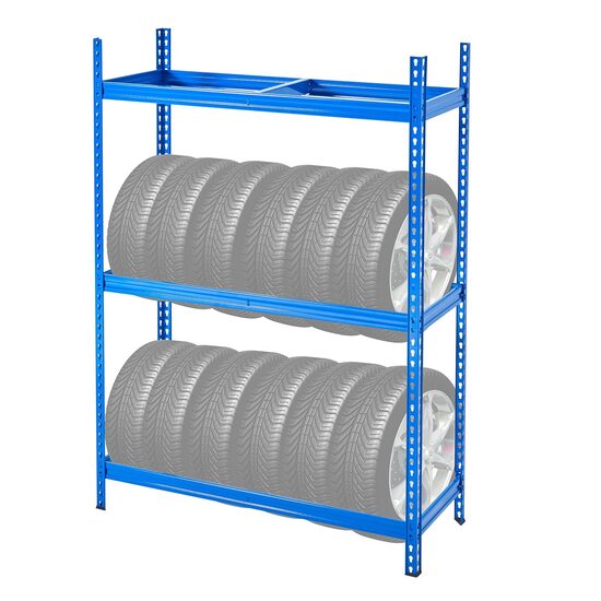Suport de perete pentru 12 anvelope, 1300 x 500 x 1790 mm, max 150 kg, 2 rafturi