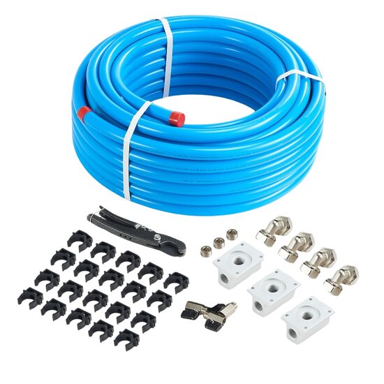 Set conducte cu fitinguri pentru compresoare aer, 30.48 m, Trei straturi HDPE/Aluminiu/HDPE
