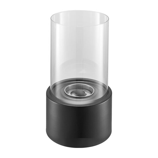 Focar de masa cu bioethanol, diametru 160 mm, 0.15 l, Otel carbon/Inox/Sticla, Negru