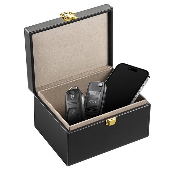Cutie  Faraday pentru blocare date de apel, Bluetooth, WIFI, GPS, RFID si semnale radio, 160 × 130 × 93 mm
