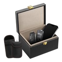 Cutie  Faraday pentru blocare date de apel, Bluetooth, WIFI, GPS, RFID si semnale radio, 160 × 130 × 93 mm, 2 x husa chei