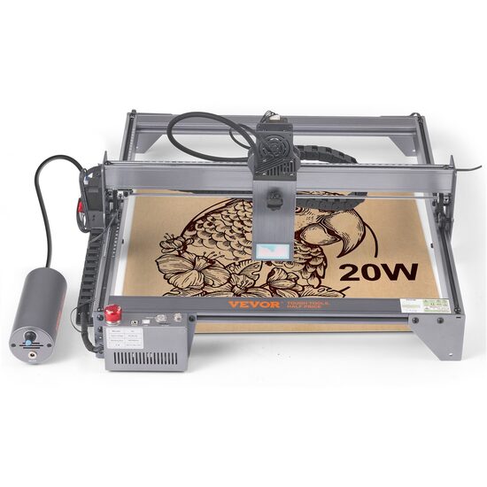 Masina de gravat cu laser 20 W, Zona de gravare 400 x 400 mm, USB, Viteza maxima 10000 mm/min, pompa de aer inclusa