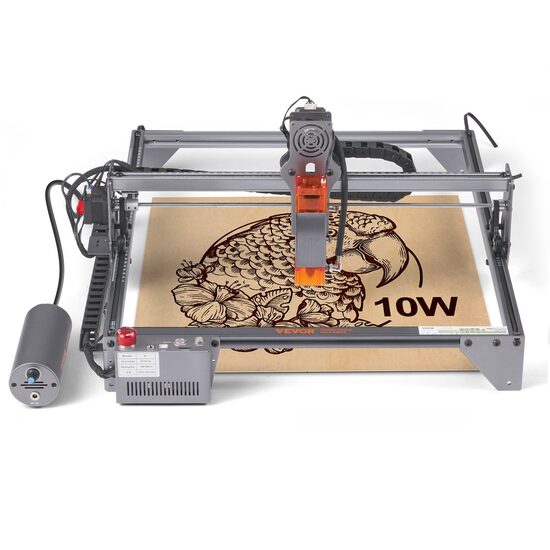 Masina de gravat cu laser, 10 W, Zona de gravare 400 x 400 mm, USB, Viteza maxima 10000 mm/min, Windows 7 / 8 / 10 / 11, iOS, Android, pompa de aer inclusa