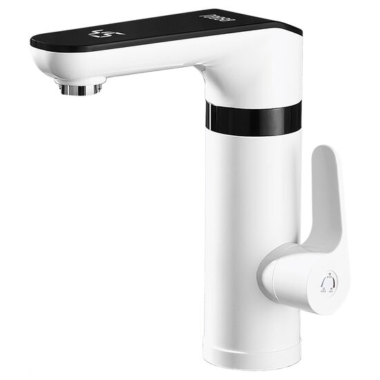 Robinet electric Instant 3500 W, Alb, Afisaj Led, Otel Inoxidabil, IPX4