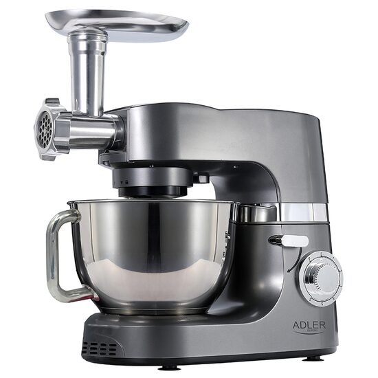 Robot de bucatarie planetar, 1200 W, 4 functii, Bol Inox 7 l, 6 viteze, 3 site pentru tocat carne