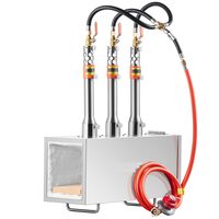 Forja pe gaz cu 3 arzatoare, Otel Inoxidabil, Temperatura maxima 1427℃, dimensiune 510x180x550 mm