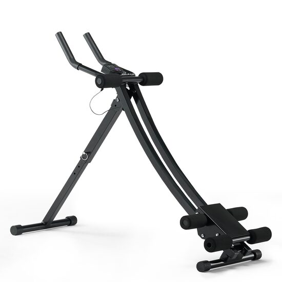 Aparat fitness pentru abdomen, Pliabil, 4 grade de dificultate, max 200 kg, Otel Carbon, Afisaj digital parametri