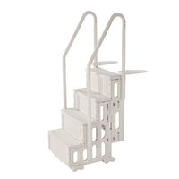Scara pentru piscine, 4 trepte, balustrade dubla, max 180 kg, dimensiune 874 x 808 x 1985 mm, Alb