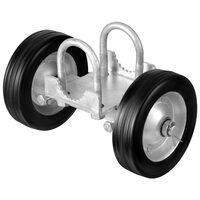 Roti cauciuc cu suport pentru porti culisante, Otel, max 300 kg, 146×270 mm, Diametrul exterior al tevii compatibil 32-50 mm, structura reglabila