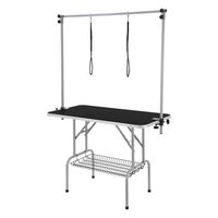 Masa toaletaj pentru animale cu talie mica/medie, Max 150 kg, 1137.9 x 609.6 mm, Otel Inoxidabil, Pliabila, Brat cu 2 x lesa