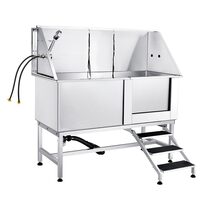 Cada pentru animale de companie, Inox, Accesorii complete dus, baterie, Scara, max 200 kg, 1500x1500x700 mm