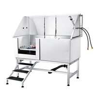 Cada pentru animale de companie, Inox, Accesorii complete dus, baterie, Scara, max 200 kg, 1500x1500x700 mm, deschidere usa stanga
