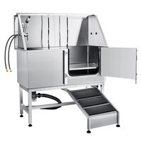 Cada pentru animale de companie All-in-One, Inox, Accesorii complete dus, baterie, Rampa, max 150 kg, 1270x1510x580 mm, deschidere usa pe dreapta