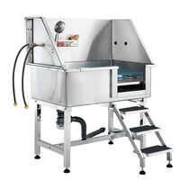 Cada pentru animale de companie All-in-One, Inox, Accesorii complete dus, baterie, Scara 3 trepte, max 100 kg, 966x1220x622 mm, deschidere usa pe dreapta