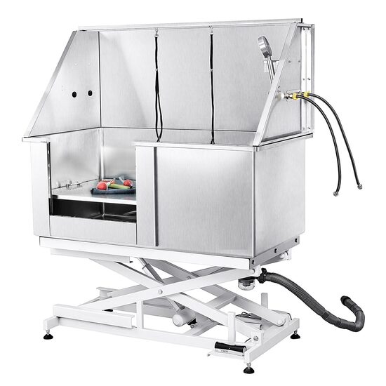 Cada pentru animale de companie All-in-One, Inox, Accesorii complete dus, baterie, max 150 kg, 1270x1900x700 mm, Ridicare/Coborare electric