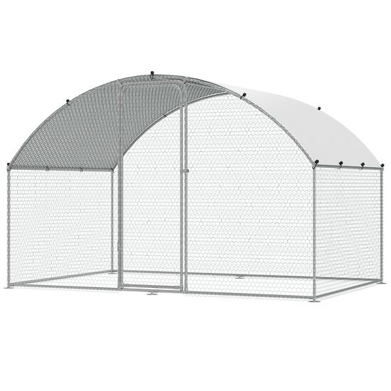 Cotet pentru pasari si animale mici, 3x1.97x1.99 m, Acoperis PE, Usa intrare, Otel galvanizat