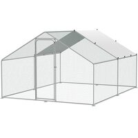 Cotet pentru pasari si animale mici, 3x3.93x1,99 m, Acoperis drept, Usa intrare, Otel galvanizat, Copertina PE