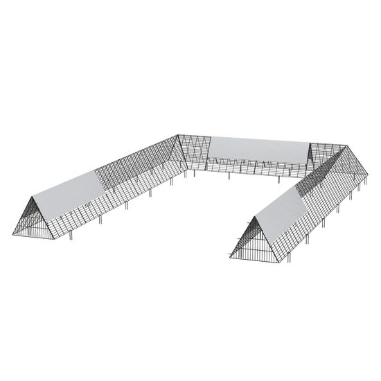 Cotet pentru pasari si animale mici tip Tunel, 600 x 400 x 61.5 cm, Acoperis drept, Otel galvanizat, Copertina PE, Portabil, Tarusi fixare