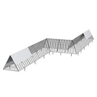Cotet pentru pasari si animale mici tip Tunel, 729 x 200 x 61.5 cm, Acoperis drept, Otel galvanizat, Copertina PE, Portabil, Tarusi fixare