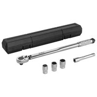 Cheie dinamometrica cu clichet 40-210 Nm, Crom Vanadiu, Prelungitor, 3 x Tubulare 17, 19, 21 mm