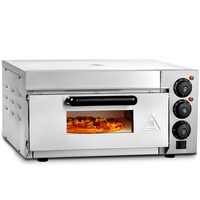Cuptor electric profesional pentru Pizza cu diametru 356 mm, Inox, 1500 W, 1 x Etaj, Temperatura reglabila sus/jos 50-350 ° C, Timp coacere reglabil