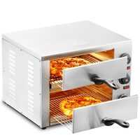 Cuptor electric profesional pentru Pizza cu diametru de 305mm , Inox, 1800 W, 2 x Etaje, Temperatura reglabila 50-350 ° C, Timp reglabil
