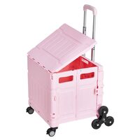Carucior pliabil pentru scari, cu 10 roti, maxim 68 kg, greutate 3.9 kg, Cutie cu capac