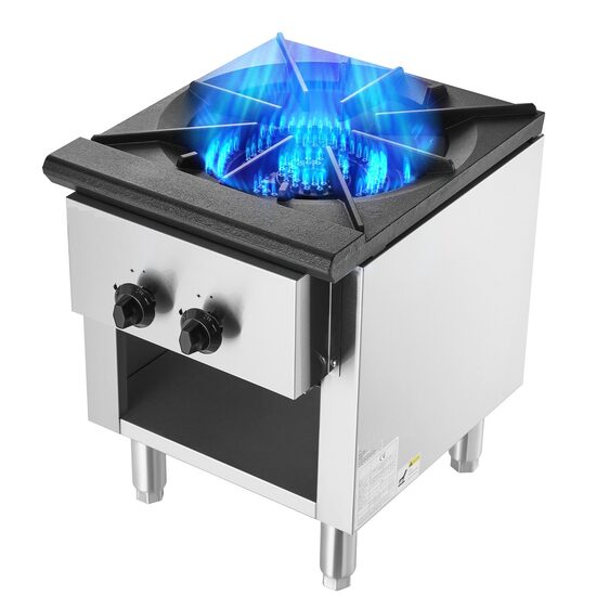 Aragaz profesional, 1 x Arzator, Inox si Fonta, 26 kW, dimensiune 460 x 620 x 615 mm