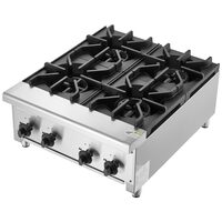 Aragaz profesional, 4 Arzatoare, Inox si Fonta, 28 kW BTU, dimensiune 610 x 775 x 335 mm