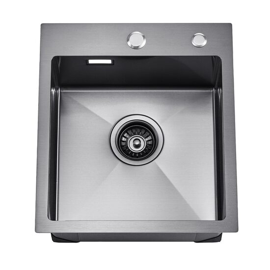 Chiuveta comerciala otel inoxidabil negru, 400x450x190 mm, Strat de izolare fonica si anti-condens, Incastrabila