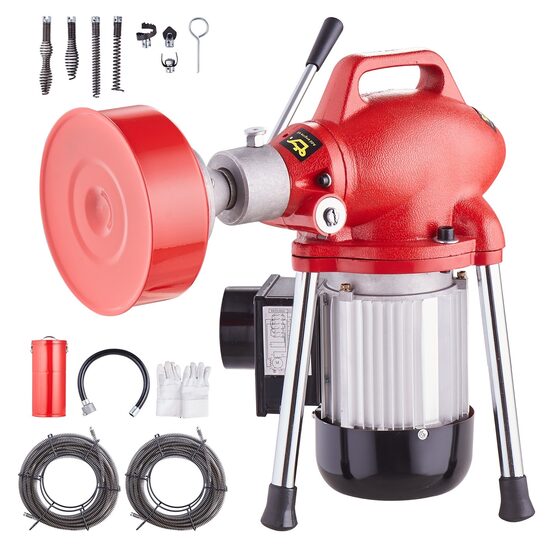 Sarpe pentru desfundat tevi, Electric, Profesional, 7 x capete taiere, 370 W, Lungime 36/7 m, Diametru 3/8 si 5/8 inch
