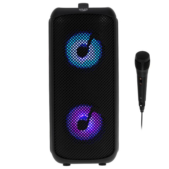 Boxa portabila cu microfon, Radio FM, Karaoke, Bluetooth, SD. Aux, USB, 2x5 W, Iluminare LED RGB
