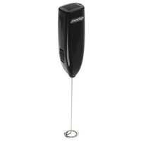 Mini-mixer spuma lapte cu baterie, maner izolat termic, Inox, latte, ciocolata calda, cappuccino, frappe, 2x1.5V AA, Negru