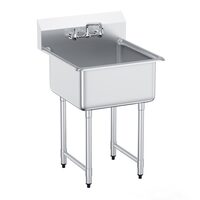 Chiuveta comerciala Inox, Baterie inclusa central, Protectie anti-stropire, capacitate cuva 122 l, dimensiune 686x610x1041 mm