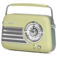 Radio Retro FM portabil, Acumulator Li-Ion, Bluetooth, USB, AUX, Putere 30W, 210 x 80 x 160mm, Maro