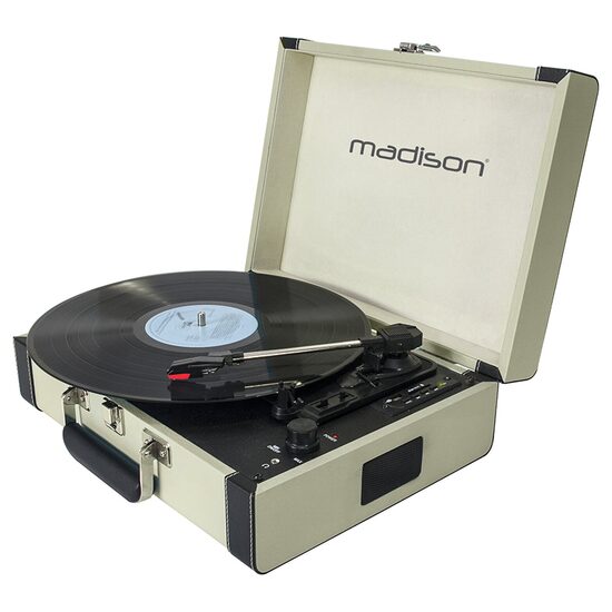 Pick-up Retro cu difuzoare integrate, Bluetooth, 3 viteze 33/45/78 rpm, Functie de inregistrare 