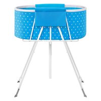 Cadita pliabila pentru animale de companie, 850 x 470 mm, Buzunar accesorii, Furtun scurgere, Otel/PVC, Albastru
